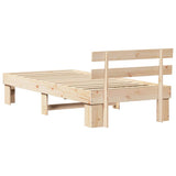 Bed Frame with Headboard Natural 75 x 190 cm Solid Pine Wood 872467