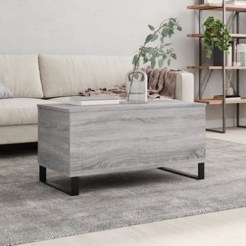 ZNTS Coffee Table Grey Sonoma 90x44.5x45 cm Engineered Wood 830986