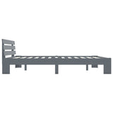 Bed Frame Grey Solid Pine Wood and Plywood 160x200 cm Durable 283170