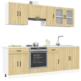 8 Piece Kitchen Cabinet Set Lucca Sonoma Oak Engineered Wood 3314834