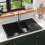 Granite Kitchen Sink Double Basin Black 142950