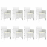 Garden Dining Set 9 pcs Light Grey Polypropylene 3378751