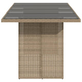 Garden Table Beige PE rattan 190 cm long, 80 cm wide, 75 cm high 365605