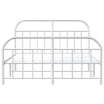 Metal Bed Frame without Mattress with Footboard White 160x200cm 353705