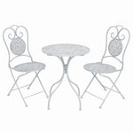 3 Piece Bistro Set Steel Greyish White 43150