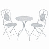 3 Piece Bistro Set Steel Greyish White 43150