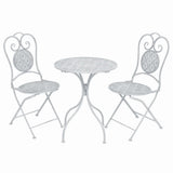 Garden Furniture Set Greyish white Powder-coated steel Medium 43150