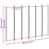 6-Panel Room Divider Beige 300 x 220 cm Fabric 42039214