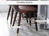 Bar Set of 2, PU Leather Vintage Counter-Height Bar Chair, Luxury European Style Kitchen T3398P328162