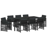 Garden Dining Set 9 pcs Black Poly Rattan 3380776