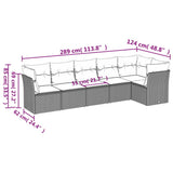 6 Piece Garden Sofa Set with Cushions Grey Poly Rattan 3217661