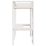 Loft Bed Frame White 90 x 200 cm Solid Pine Wood 3414551