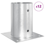 Round Ground Anchor 12 pcs Silver 15 x 15 x 15 cm Metal 42030123