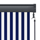 Outdoor Roller Blind 60x250 cm Blue and White 145943