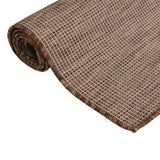 Outdoor Flatweave Rug 140x200 cm Brown 340789