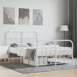 Bed Frame White Powder-Coated Steel 120x190 cm Bed Frame 352642