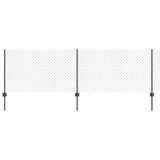 Chainlink Fence with Post 25 x 0.8 m PVC-Coated Steel Grey Mesh 3336275