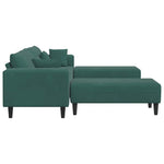 Velvet Sofa with Cushion 3 pcs Dark Green 208 cm Velvet 3335174