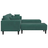Velvet Sofa with Cushion 3 pcs Dark Green 208 cm Velvet 3335174