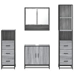 ZNTS 4 Piece Bathroom Furniture Set Grey Sonoma Engineered Wood 3301278