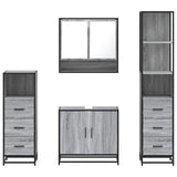4 Piece Bathroom Furniture Set Grey Sonoma Engineered Wood 3301278