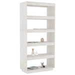 Book Cabinet/Room Divider White 80x35x167 cm Solid Pinewood 810895