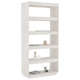 Book Cabinet/Room Divider White 80x35x167 cm Solid Pinewood 810895