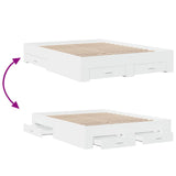 Bed Frame White Engineered wood and plywood King Size Bed Frame 3280377