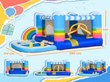 Kids Bounce Castle Inflatable House with Trampoline Pool Climbing Wall with Inflator Carrybag, 2.8 x T3398P348065