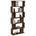 ZNTS Book Cabinet/Room Divider Smoked Oak 80x24x192 cm Engineered Wood 816059