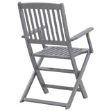 Outdoor Chair Set of 4 Grey Solid Acacia wood Standard Foldable 46334
