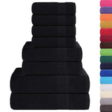 8 Piece Towel Set Black 360 gsm 100% Cotton 137073