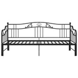 Pull-out Sofa Bed Frame without Mattress Black Metal 90x200 cm 324764