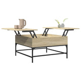 Coffee Table Sonoma Oak 80x80x45 cm Engineered Wood and Metal 845402