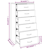 Sideboard with 6 Drawers Brown Oak 50x34x96 cm Engineered Wood 815365