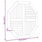 Table Top 90x90x2.5 cm Octagonal Solid Wood Teak 366667