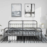 Metal Bed Frame without Mattress with Footboard Black 183x213cm 352601