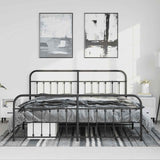 Metal Bed Frame without Mattress with Footboard Black 183x213cm 352601