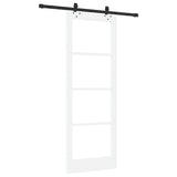 Sliding Door White 78 x 211 cm Solid Pine Wood and Glass 3332274