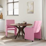 Dining Chairs with Wheels 2 pcs Pink 57 x 66 x 94 cm Fabric 42017816