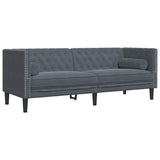 Living Room Couch 2 pcs Dark Grey 194 x 74.5 x 70.5 cm Velvet 3385865