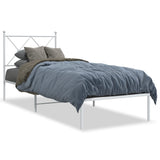 Metal Bed Frame without Mattress with Headboard White 75x190cm 376541