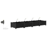 Garden Planter 4 pcs Black 160 x 40 x 22 cm PP 42002844