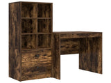 Desk with Drawer with Shelf with Storage 2 pcs Smoked Oak 3337349
