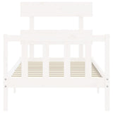 Bed Frame without Mattress White Single Solid Wood Pine 3193237
