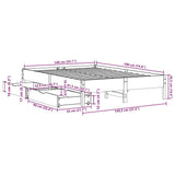 Bed Frame without Mattress Wax Brown 140x190 cm Solid Wood Pine 3301724