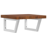 Basin Shelf Wall Mounted Steel and Solid Wood Oak 3302414