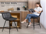 Set of 2 PU Leather Swivel Bar Stools - Black T3398P423888