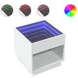 Coffee Table with Infinity LED White 50x50x50 cm 847651