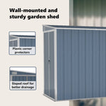 Wall-mounted Garden Shed Grey 118x288x178 cm Galvanised Steel 316226